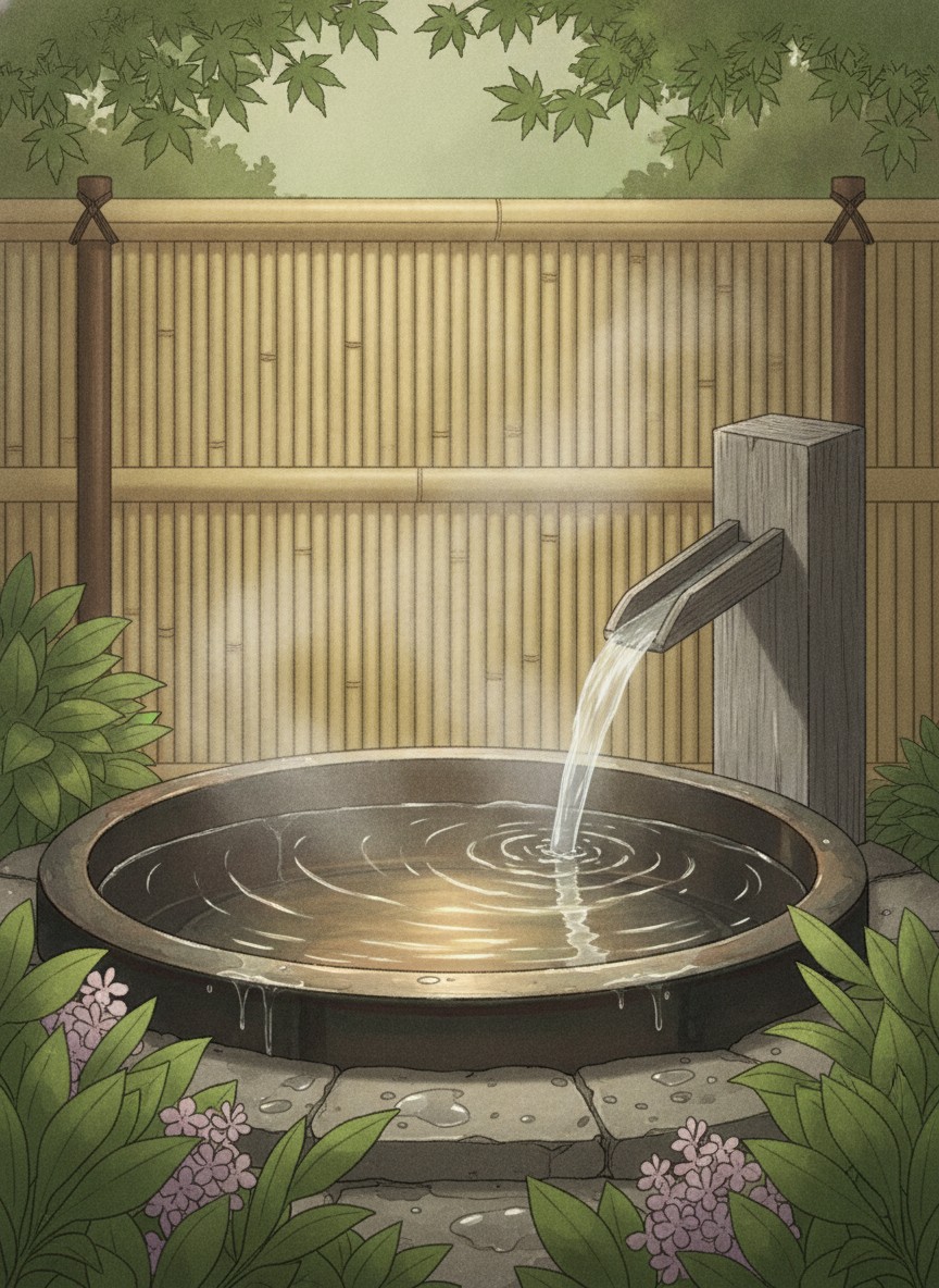 Illustration of Yubo Ichiraku Tendo Spa and Brewery in Kamata-honcho, on the Tendo Onsen inn street