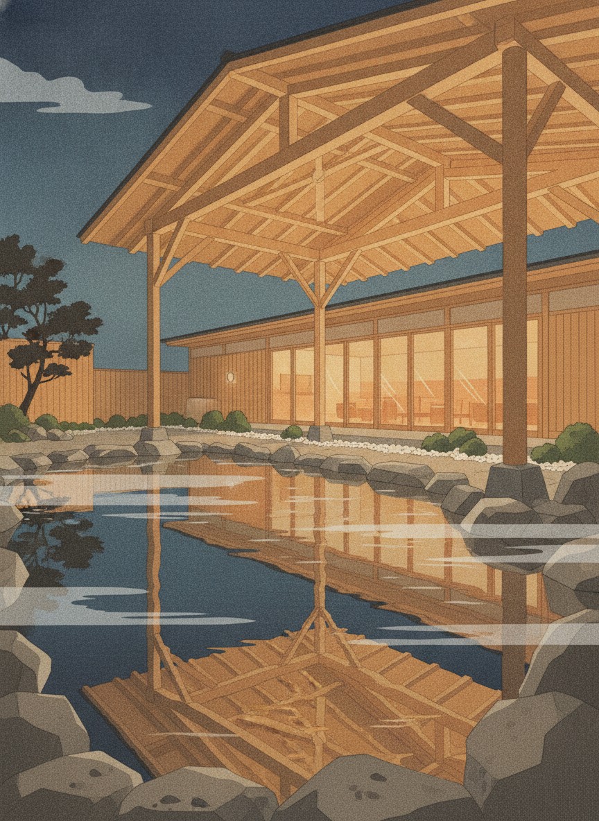 Illustration of Tokyo Yugawara Onsen Manyo no Yu Machida in Tsuruma, Machida