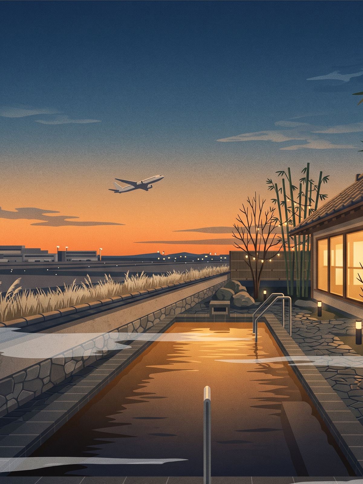 Illustration of Narita Airport Onsen Sora no Yu in Shibayama, Chiba