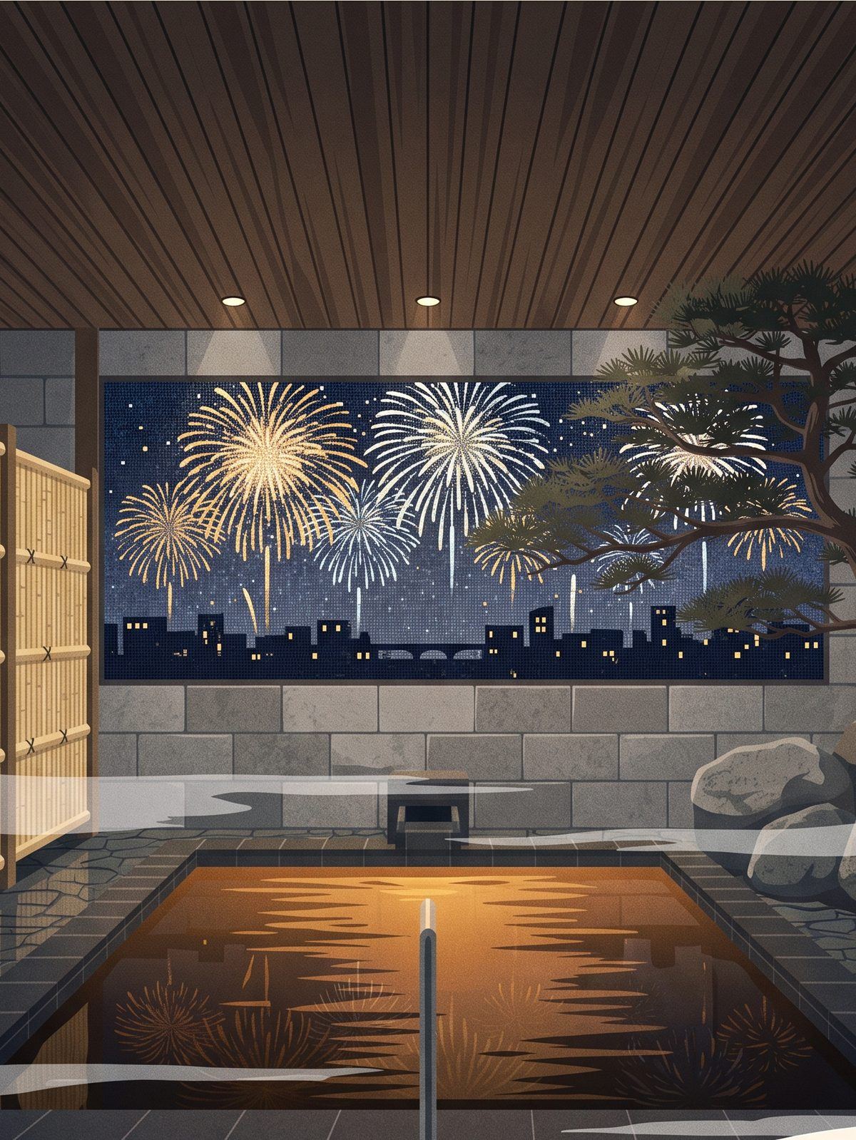 Illustration of Thermae-Yu Shinjuku in Kabukicho, Shinjuku-ku