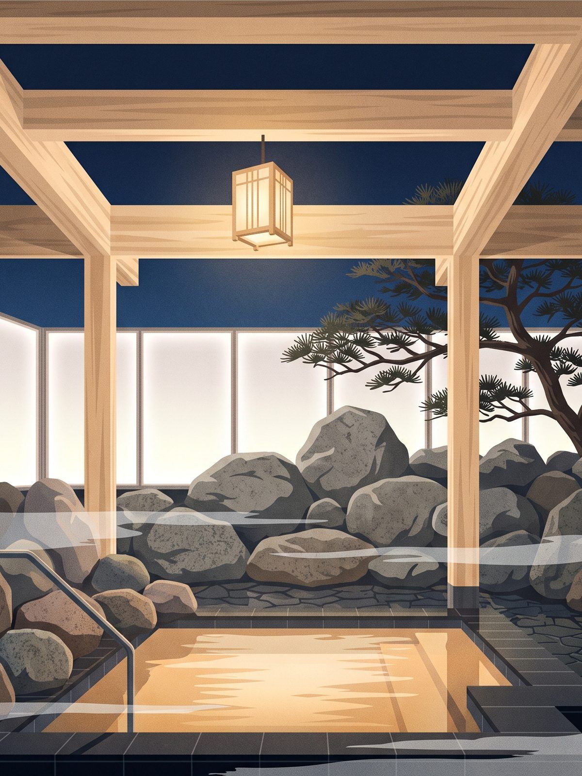 Illustration of Yokohama Minatomirai Manyo Club in Minatomirai, Yokohama