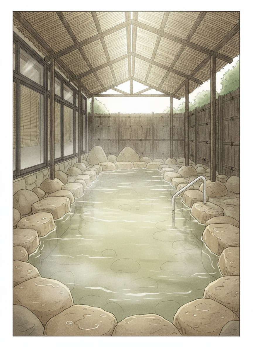 Illustration of Yutorelo Toyako in Toyako Onsen, the closest inn on the strip to the source