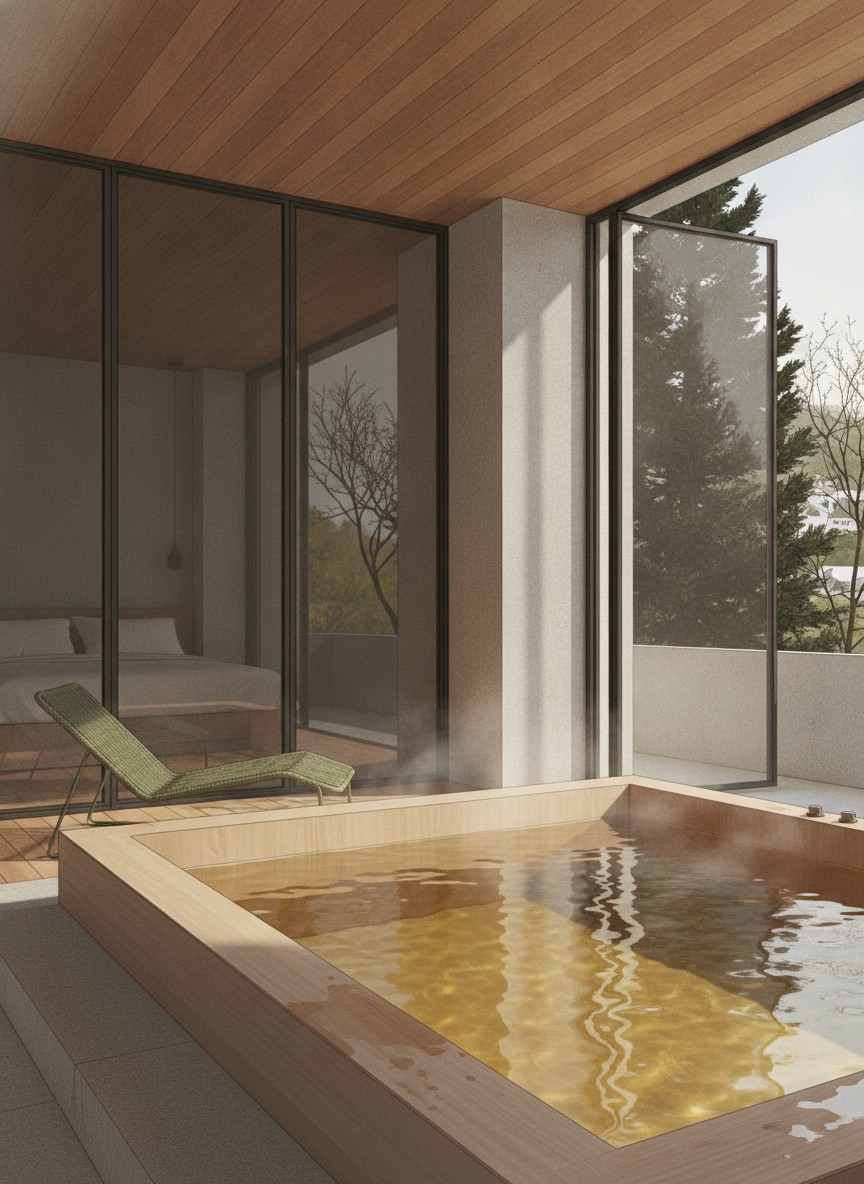 Illustration of Gensen Itto Iwate Shizukuishi in Oshuku Onsen, in the spa village on the site of the former Choeikan inn