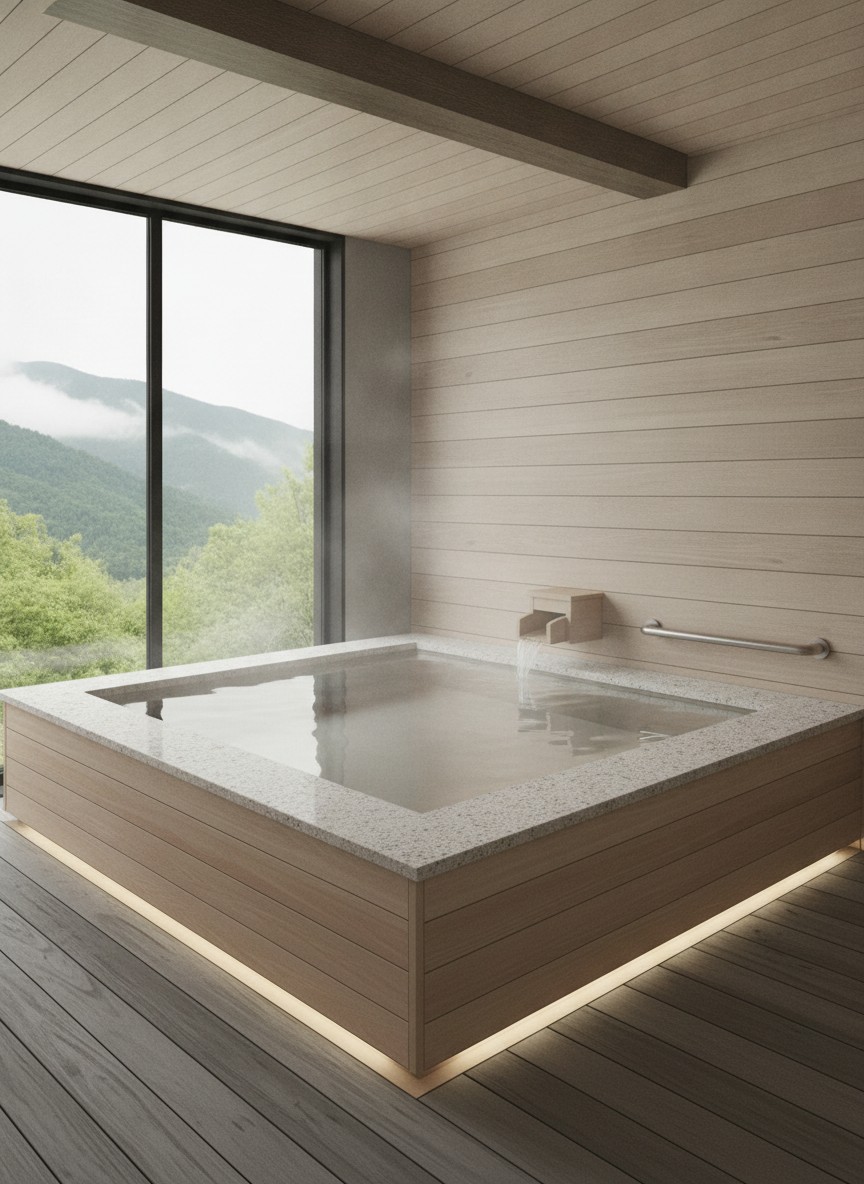 Illustration of Yumori Hotel Taikan in Tsunagi Onsen, Yunotate, beside Lake Gosho by the Tsunagi Onsen bus stop