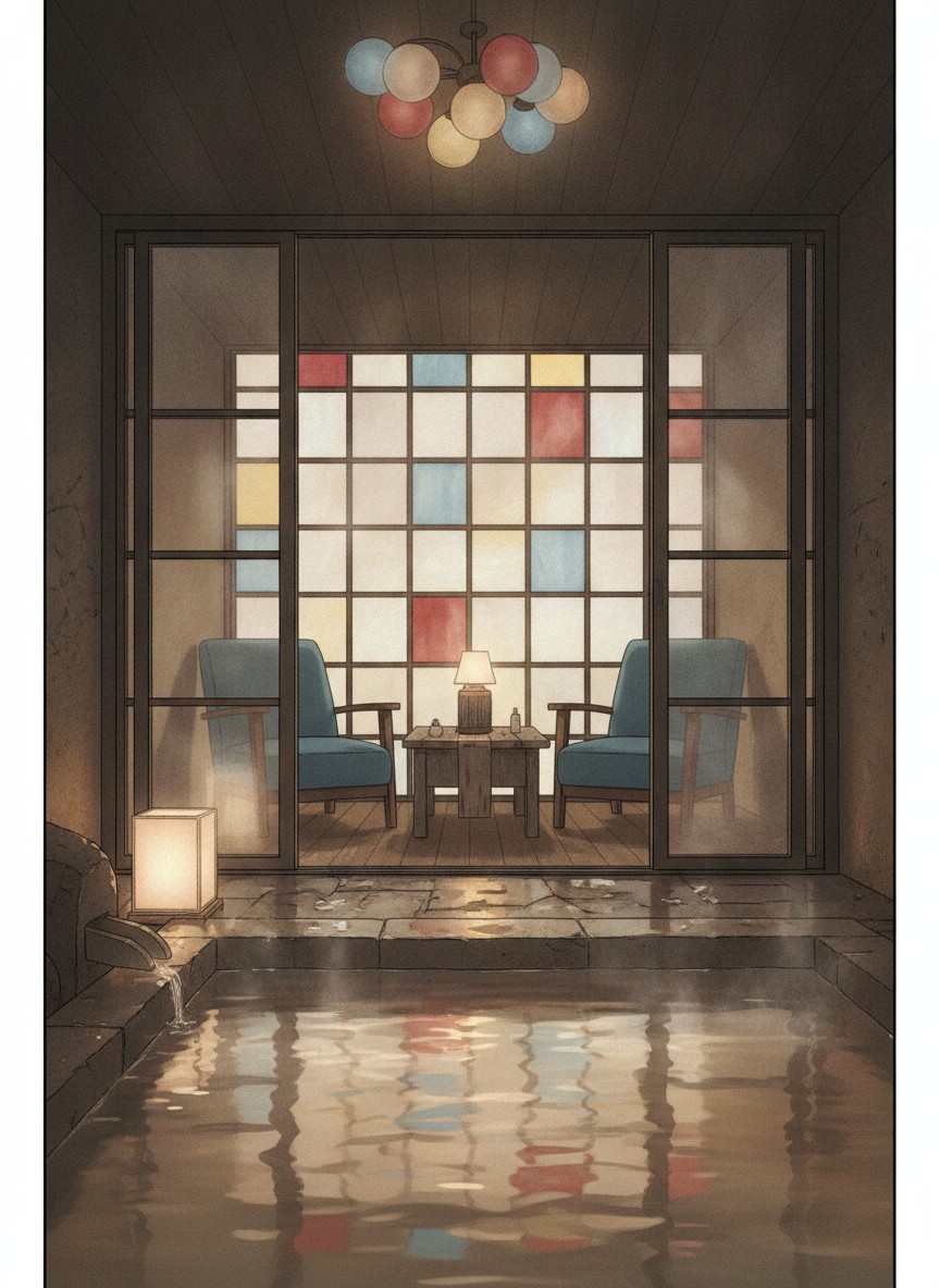 Illustration of Hoshino Resorts Kai Unzen in Unzen Onsen, on the main road facing the Jigoku