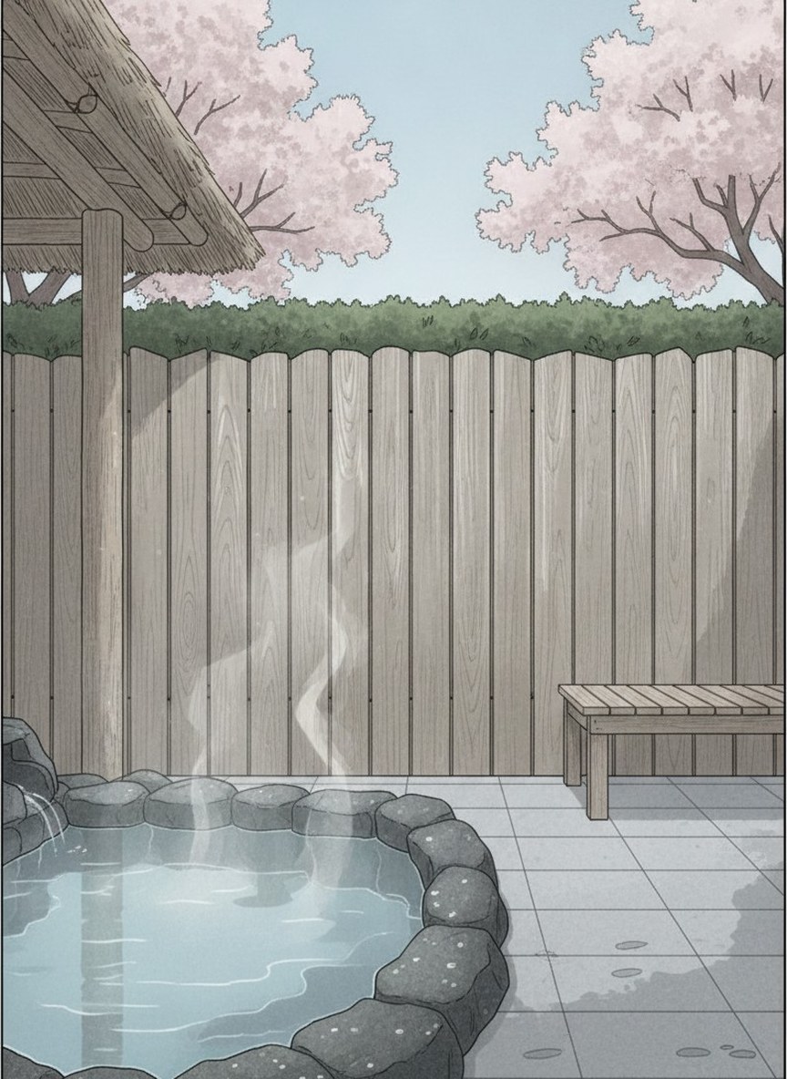 Illustration of Ritouen in Iwayagawachi, on a lane beside the Ureshino river