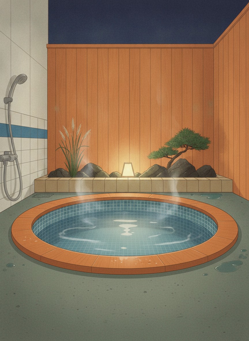 Illustration of Yudokoro Fugetsu in Hirayama Onsen, in the village, rebuilt on its own grounds in 2020