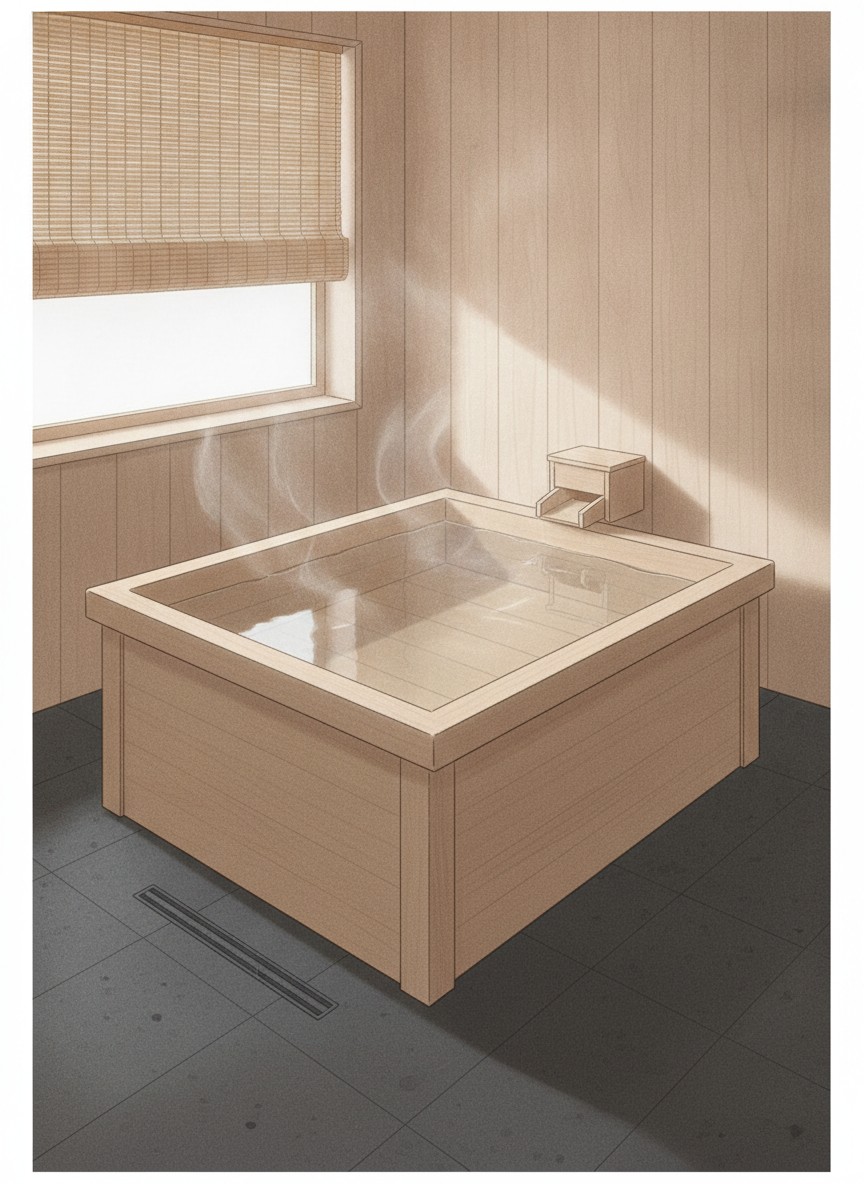 Illustration of Yamaga Onsen Sunpalace Matsuzaka in Yamaga town, about ten minutes on foot from the Yachiyoza theater street