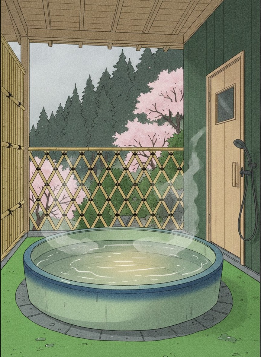 Illustration of Suzuya Konnichiro in Yamanaka Onsen, Shimotanimachi, five minutes on foot from Korogi Bridge