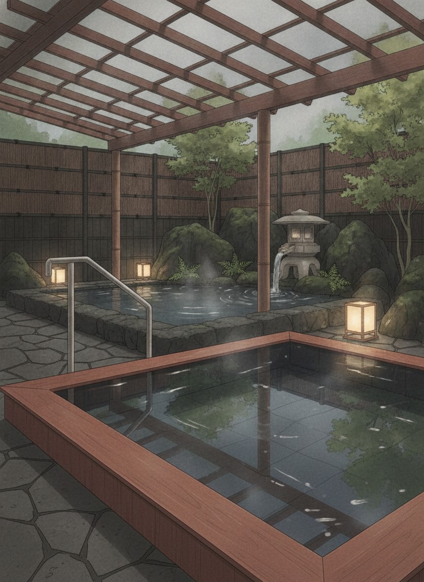 Illustration of Yuzankaku in Yamashiro, Higashiyama-machi on the east side of town
