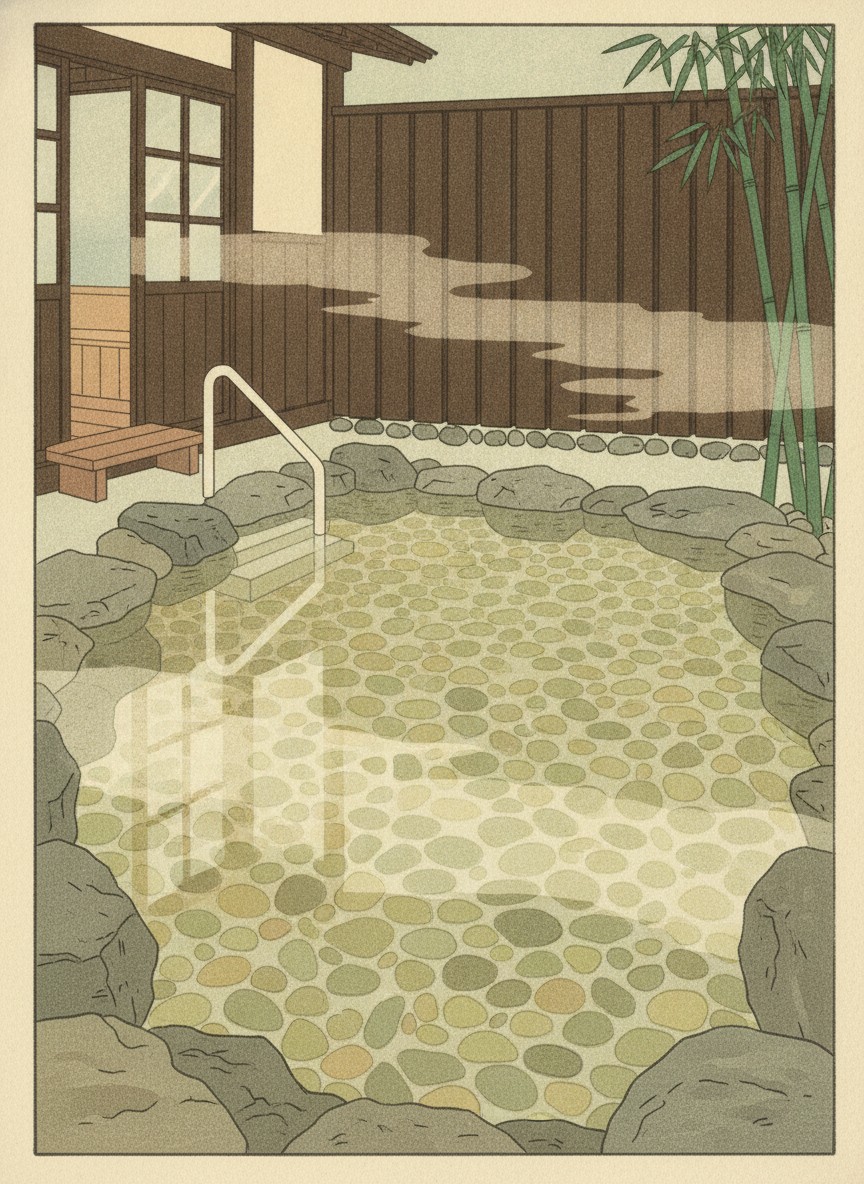 Illustration of Yufuin Baien Garden Resort in Kawakami, east of Kinrin Lake