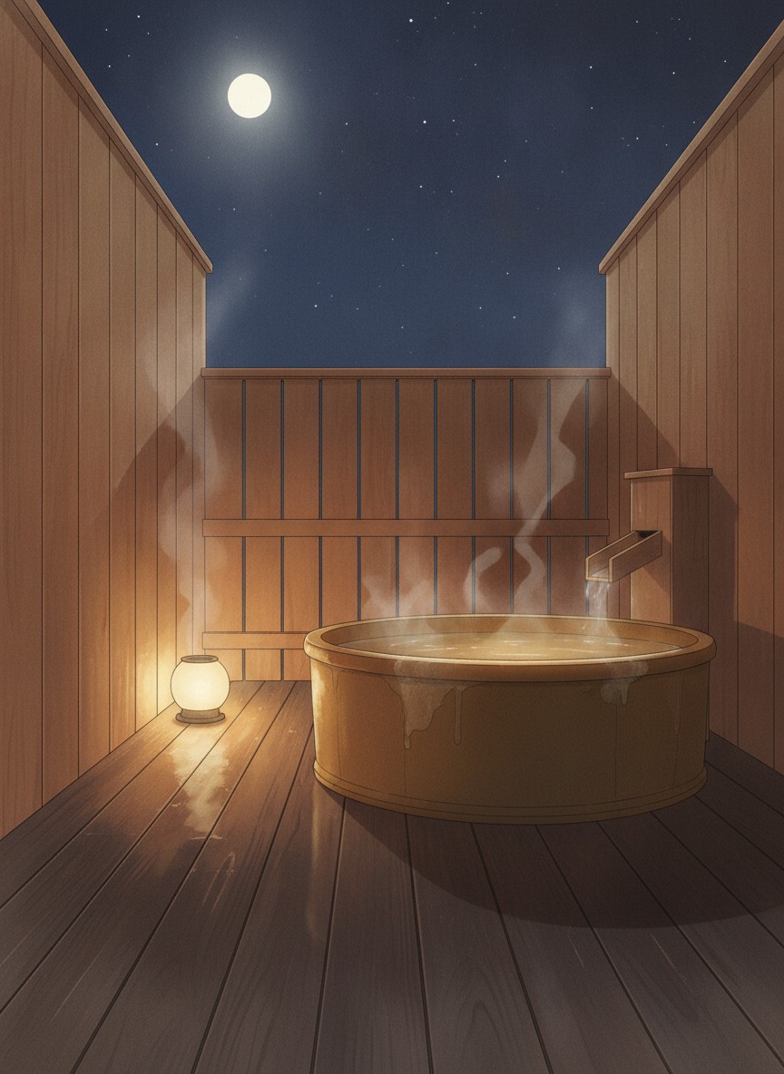 Illustration of Yunogokan Will Be in On the Yoshino river at the edge of Yunogo