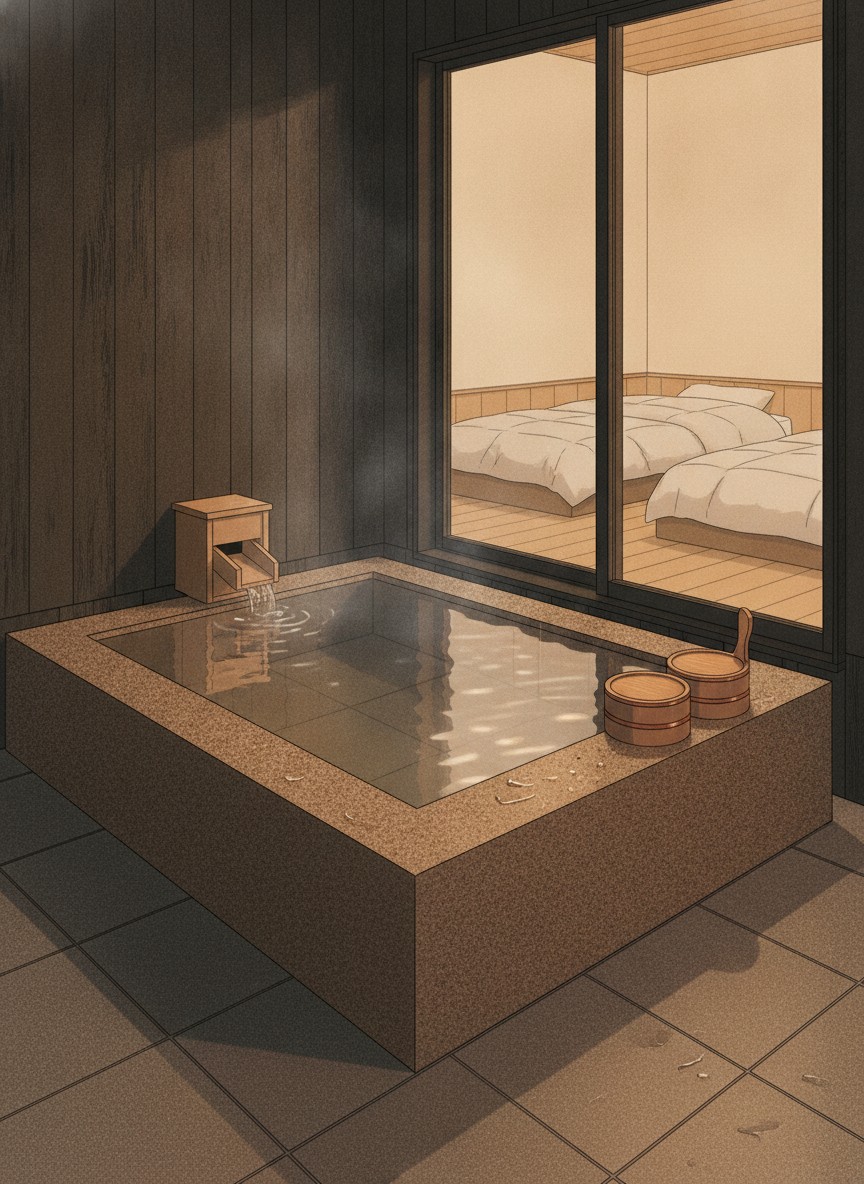 Illustration of Echigo-Yuzawa HATAGO Isen in Yuzawa, directly outside the station&rsquo;s west exit