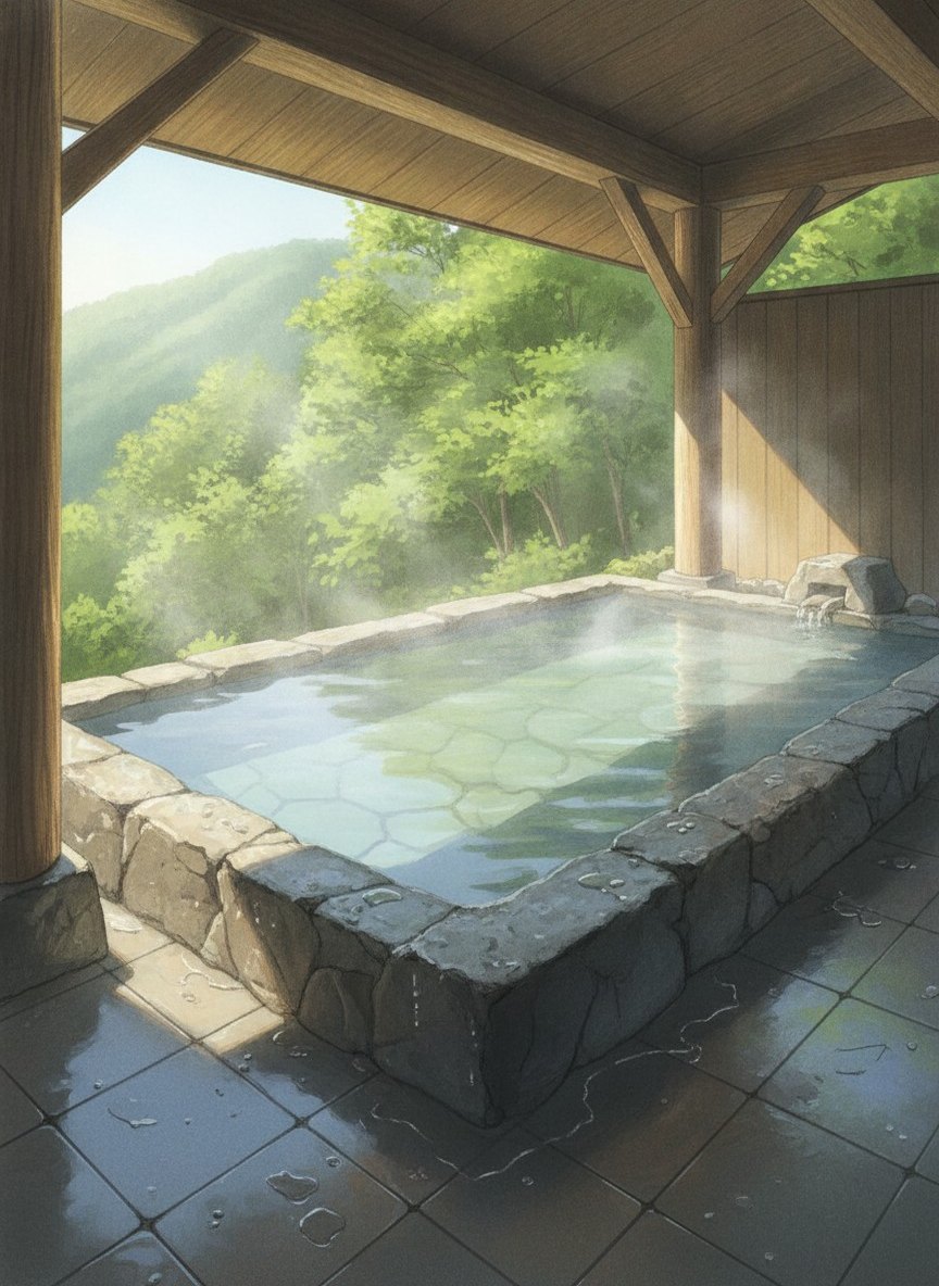 Illustration of Hoshino Resorts KAI Zao in Zao Onsen, in the middle of the village